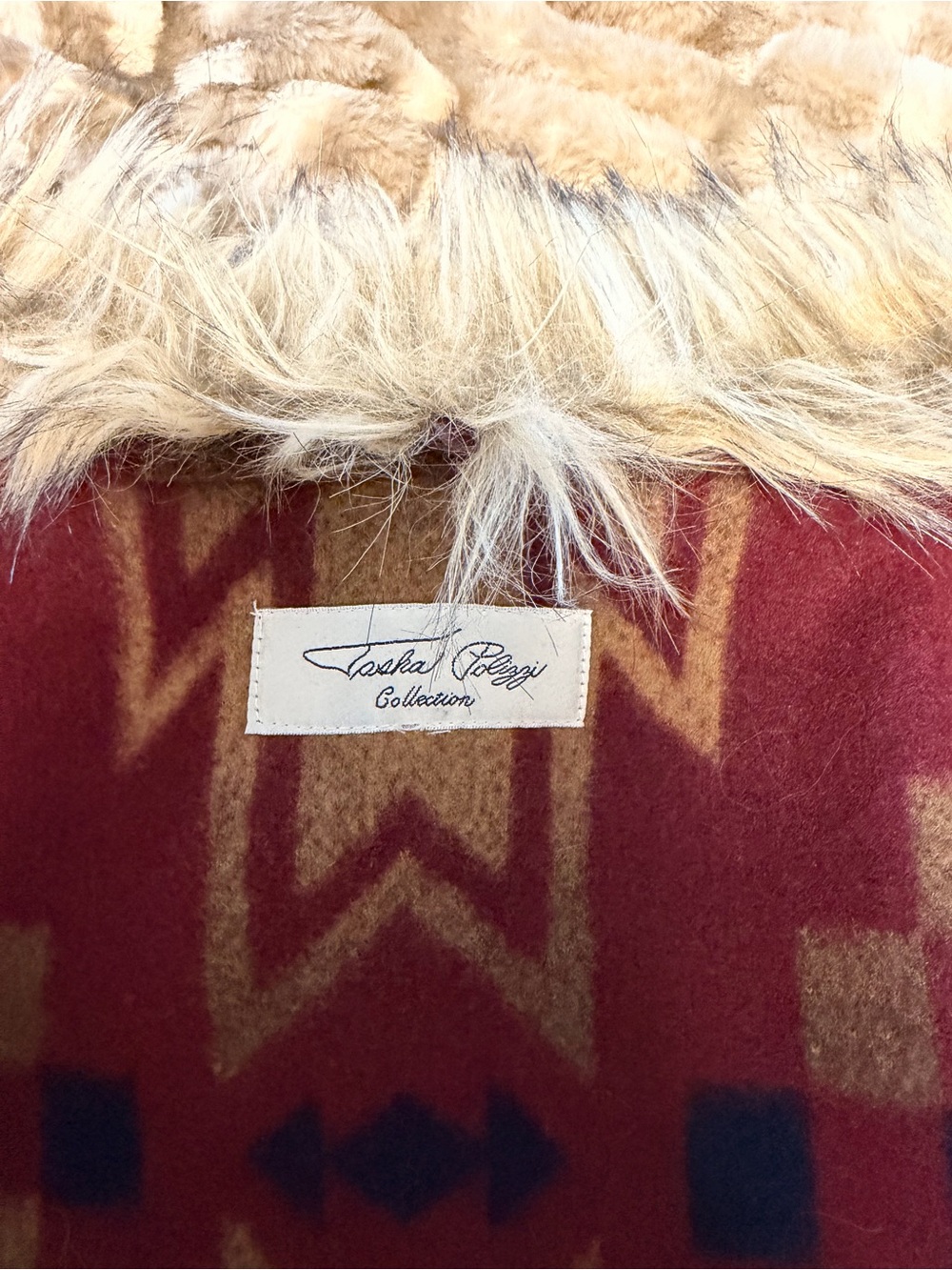 Tasha Polizzi Southwestern Print Faux Fur Adirondack Blanket Coat - Picture 7 of 8